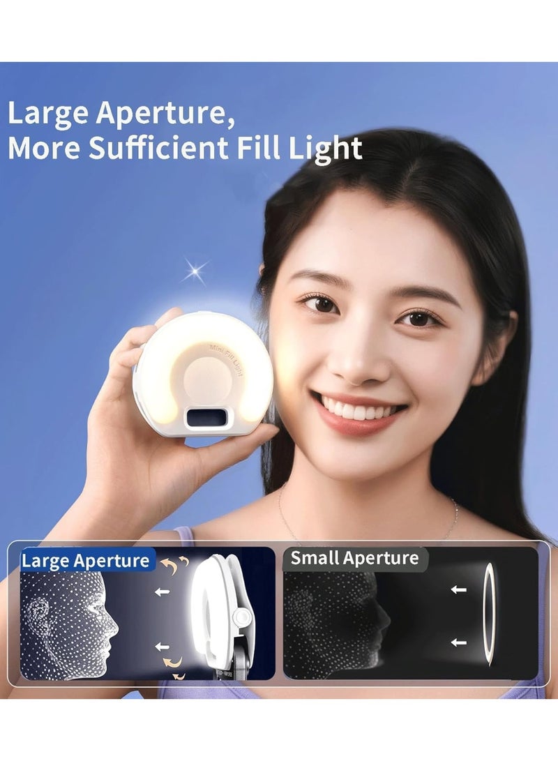 Highdas Portable Ring Light for Phone，3 Color Modes Clip On LED Light，Selfie Light for iPhone & Webcam，Adjustable Phone Light Clip for Video Recording, Content Creator,Vlog，Makeup & Video Calls - Image 5